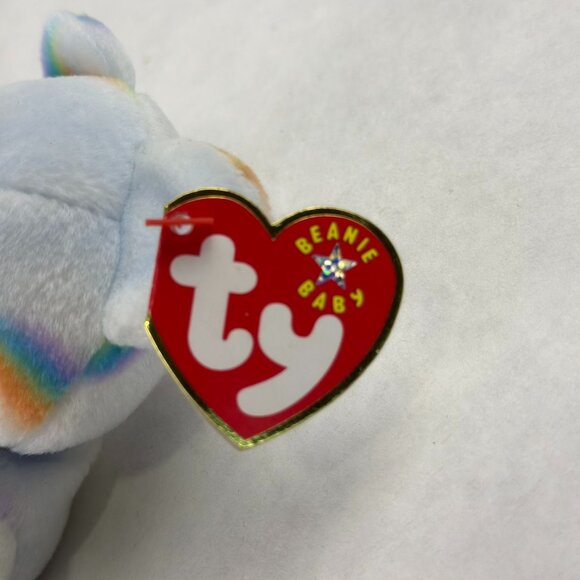 Vtg Ty Beanie Baby Cheery Bear Multicolor Rainbow Pastel Plush DOB Aug 18 2000 - Picture 10 of 15